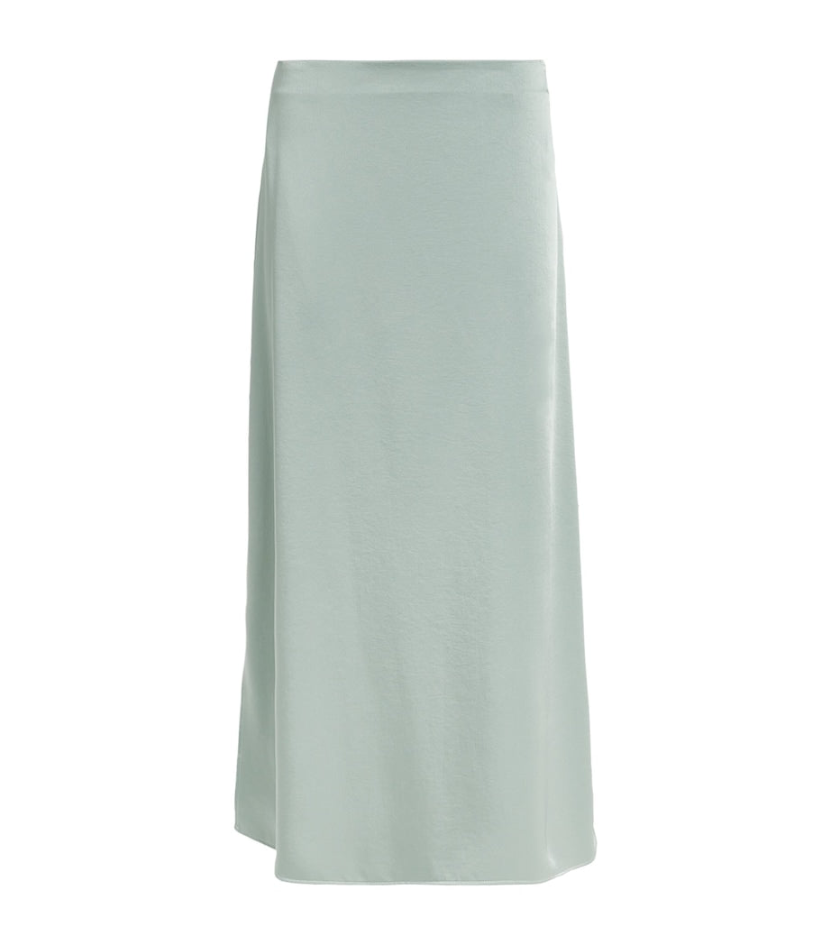 Weekend Max Mara Green Satin Midi Skirt