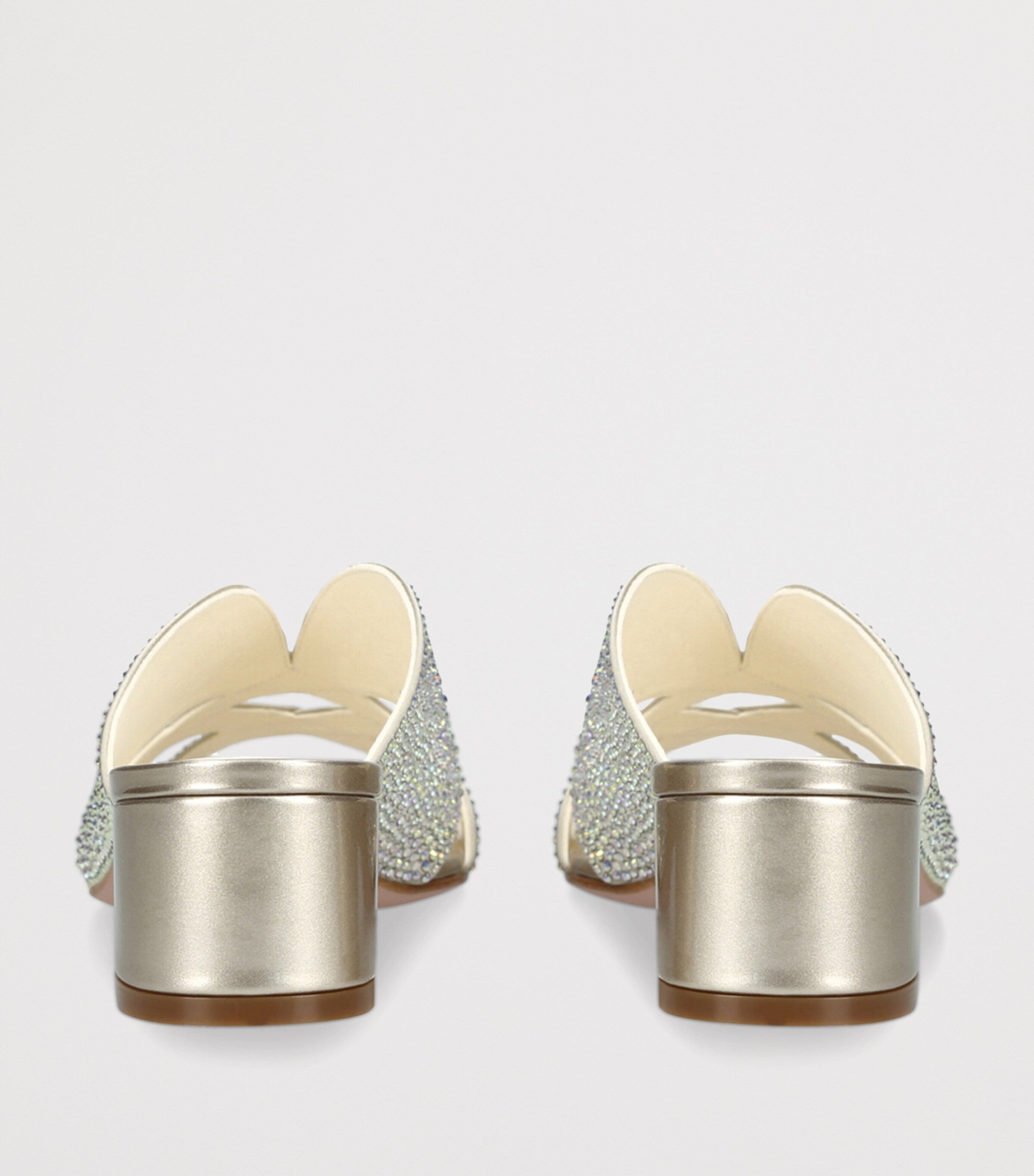 Gina White Leather Embellished Stevie Mules 35