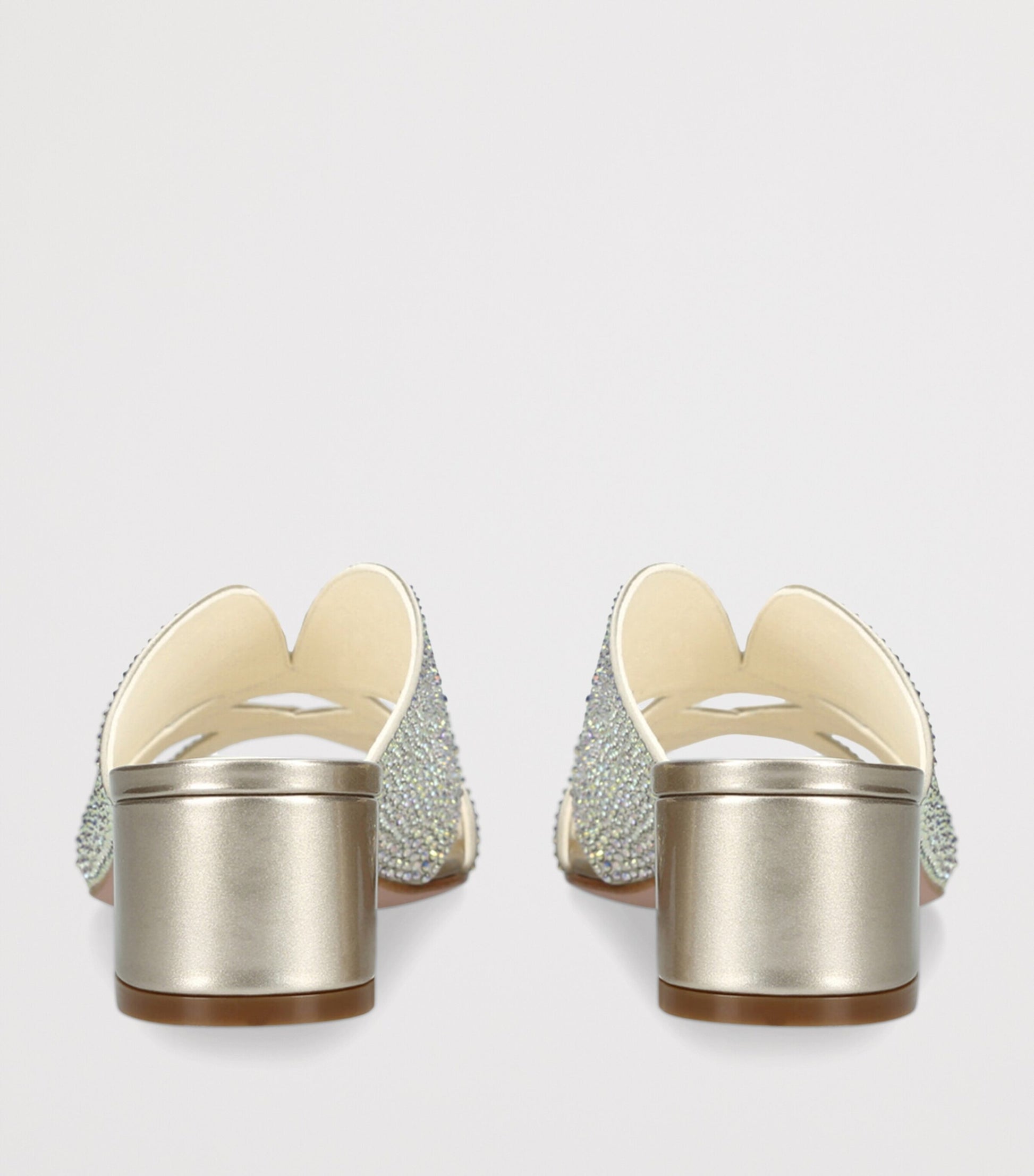 Gina White Leather Embellished Stevie Mules 35