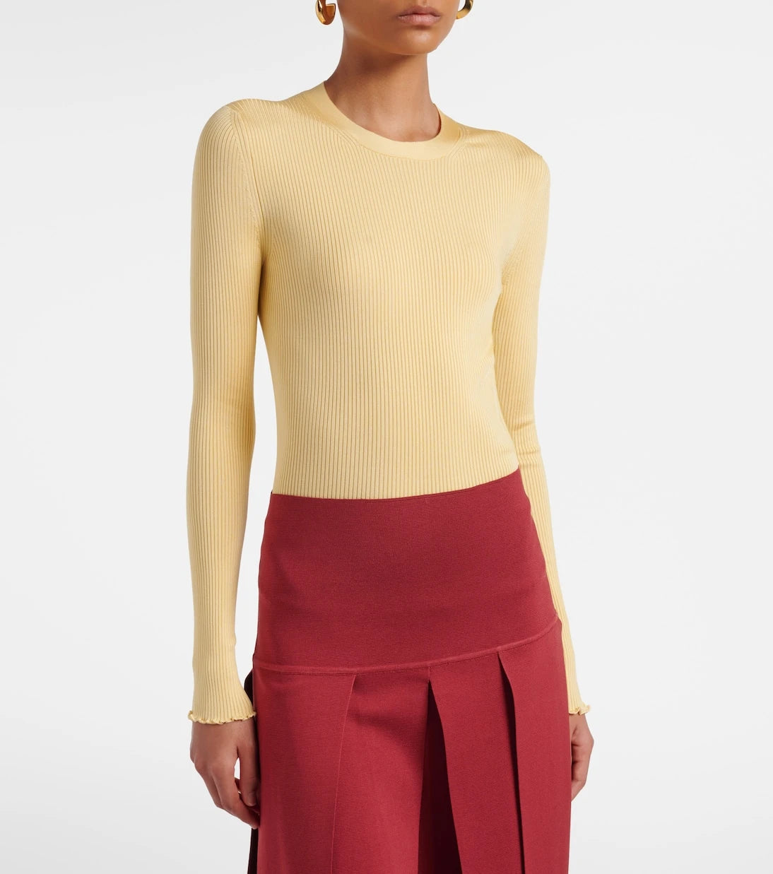 Alaïa - RIbbed-knit silk-blend top
