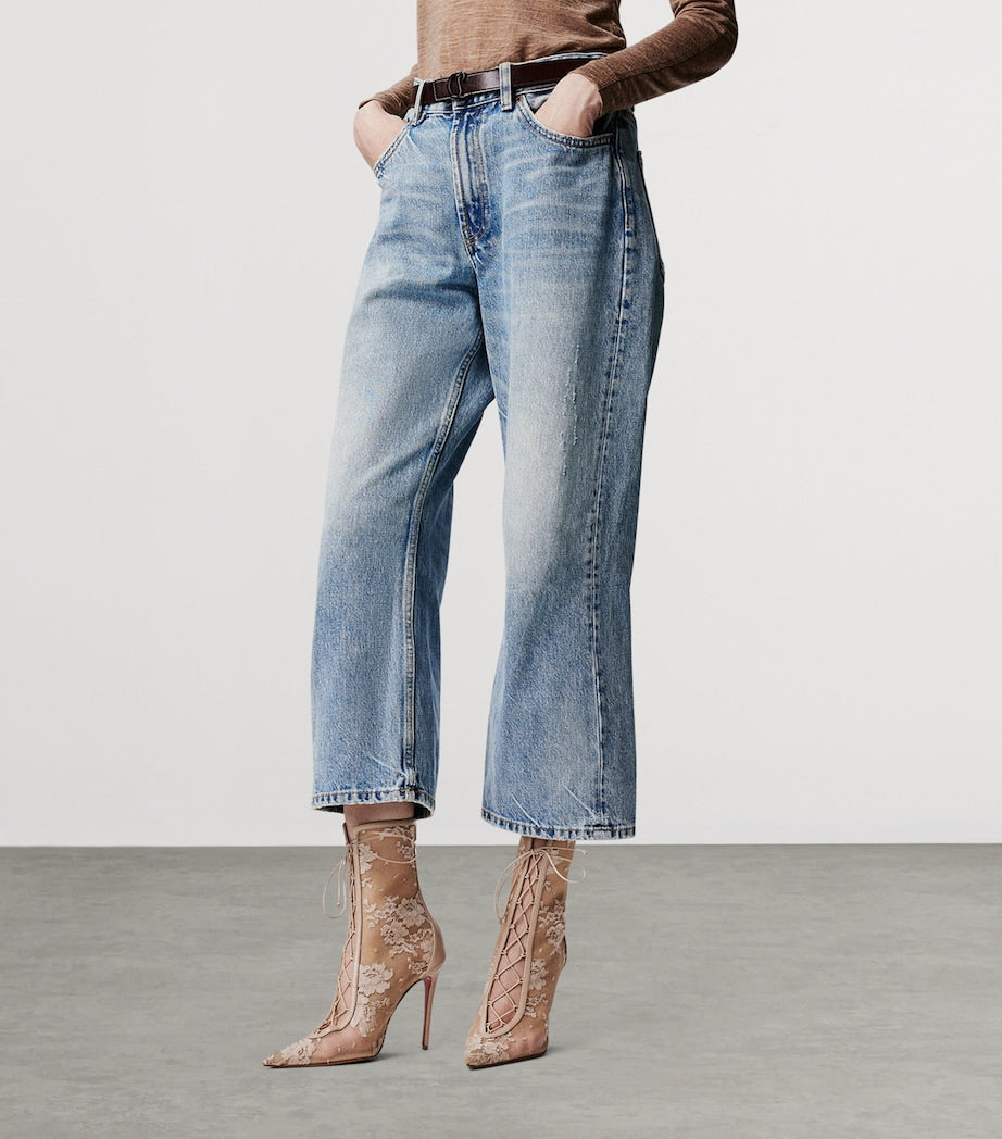 Christian Louboutin Red Km Lace Booties 100