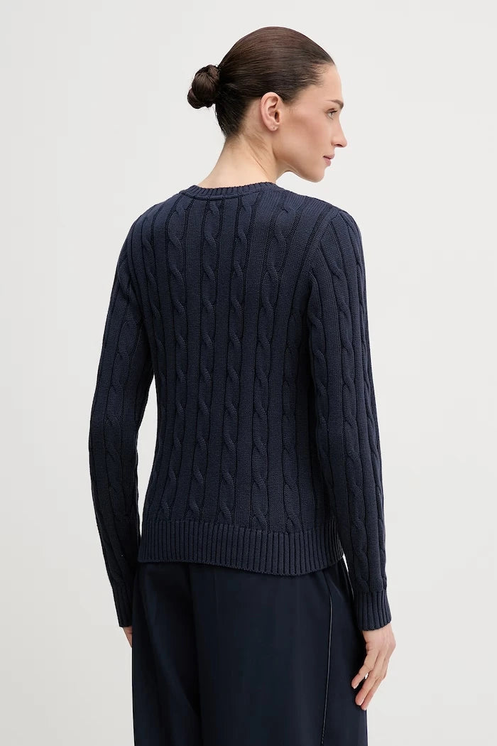 U.S. Polo Assn. Kadın Pamuklu Kazak CREW NECK CABLE