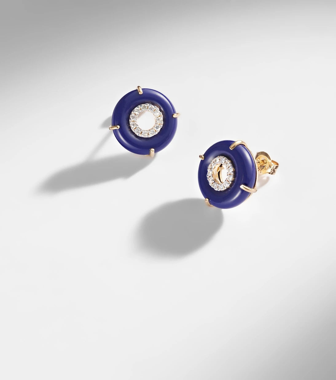 Mateo - 14kt gold earrings with lapis lazuli and diamonds