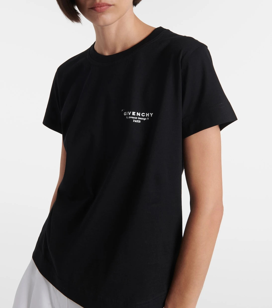 Givenchy - تيشيرت جيرسيه قطني بطبعة شعار Givenchy
