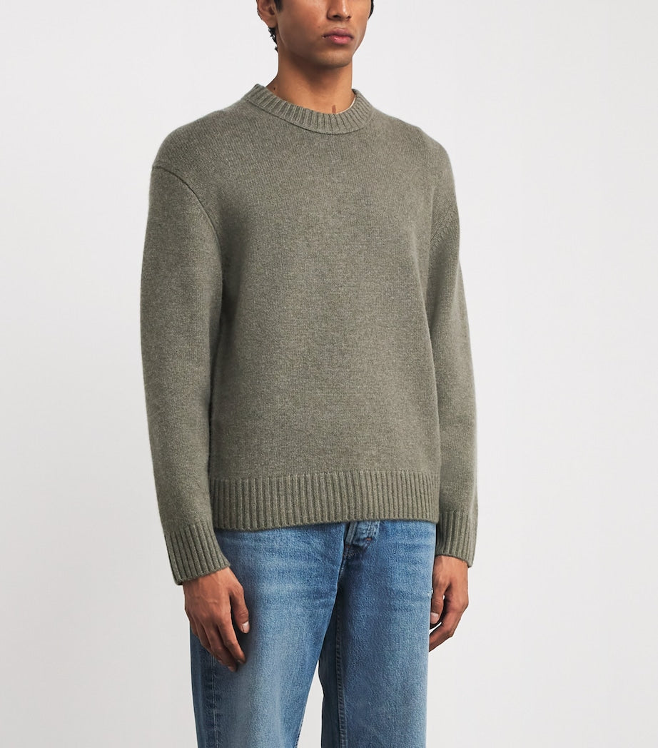Green Cashmere Crew-Neck Sweater