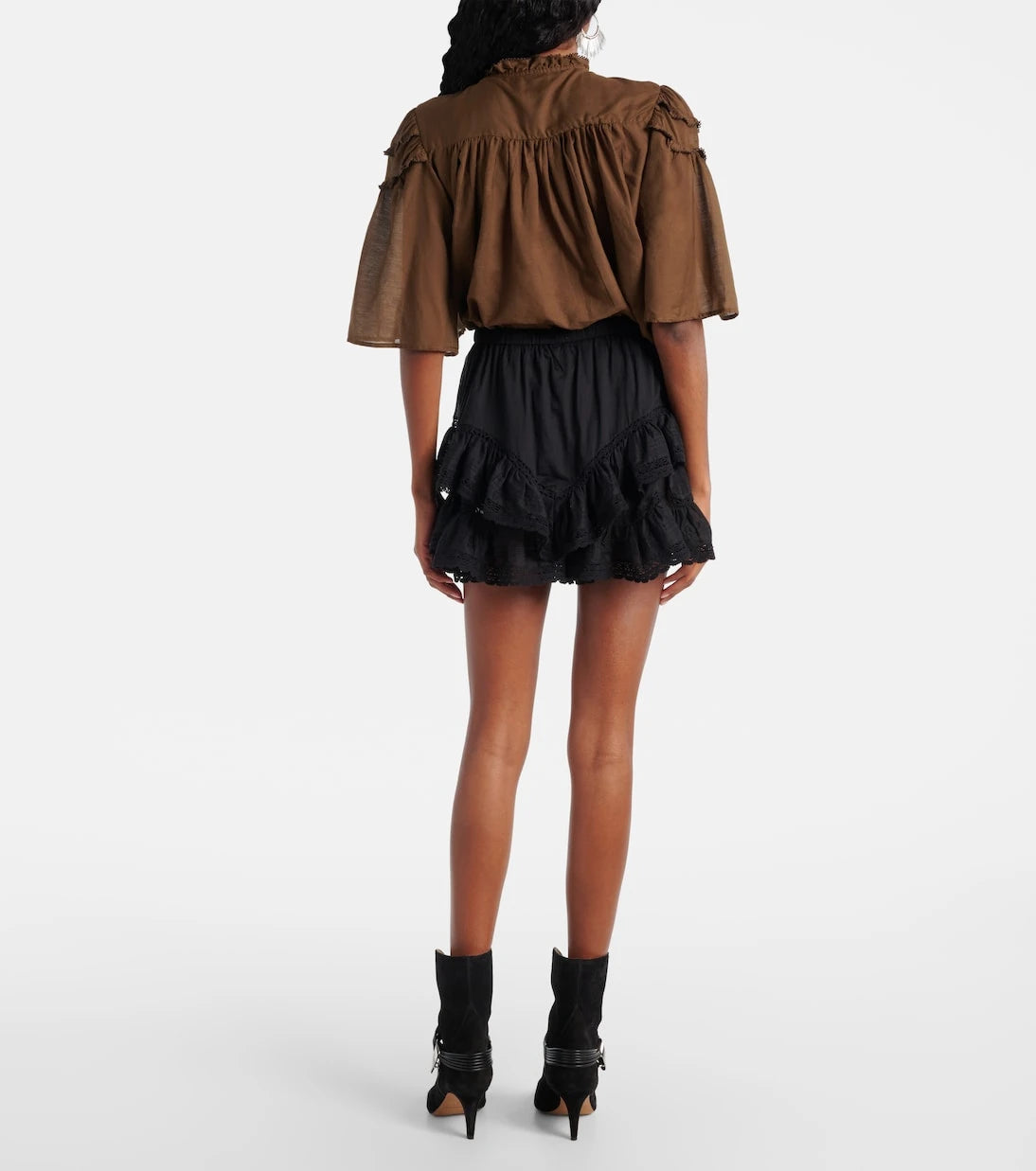 Marant Etoile - Geana ruffled cotton shorts