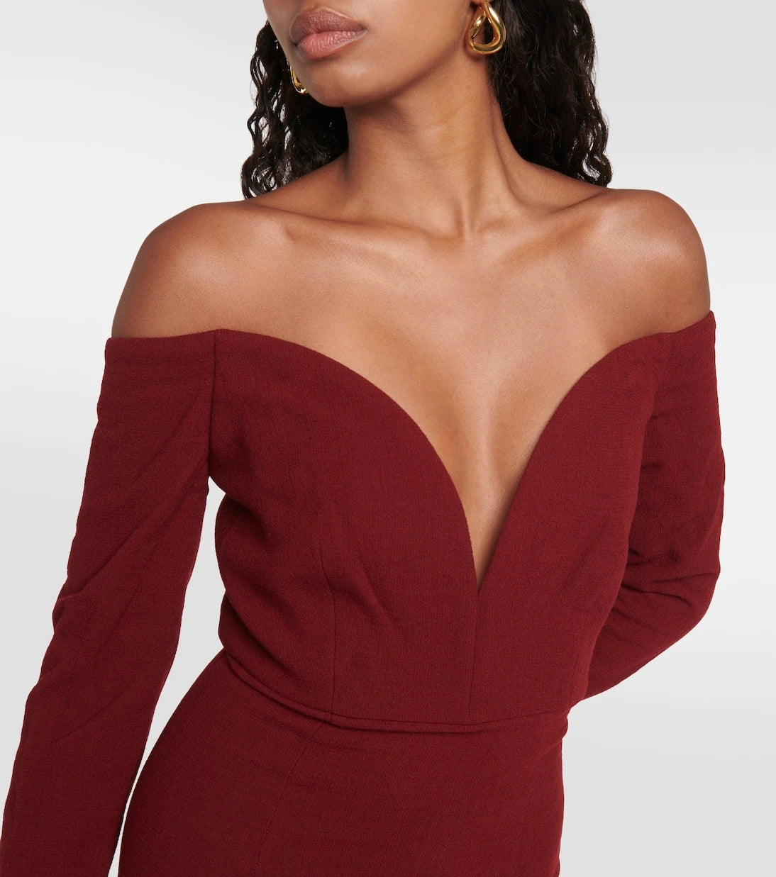 Roland Mouret - Off-shoulder wool midi dress