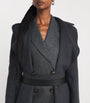 Grey Virgin Wool Wrap Coat