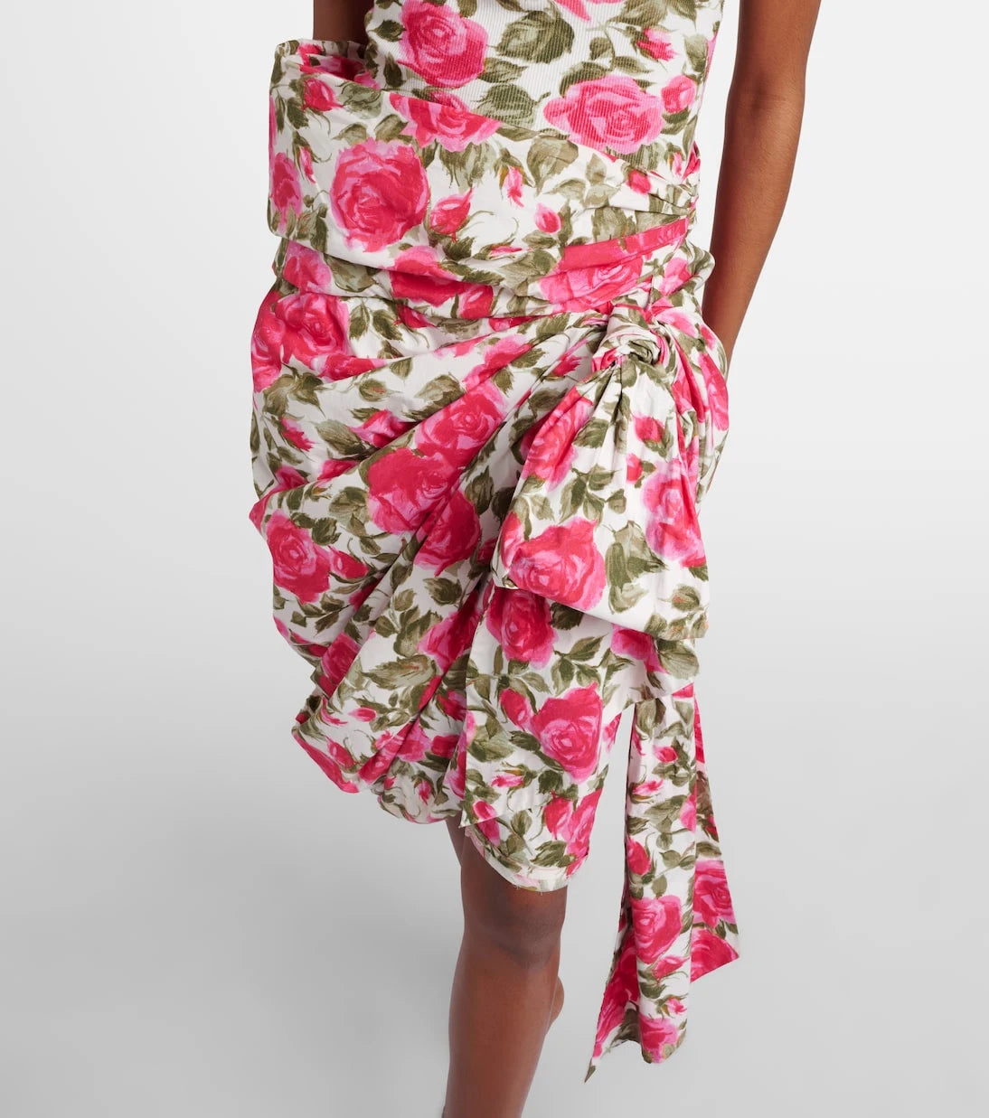 Chloé - Floral bow-detail cotton miniskirt