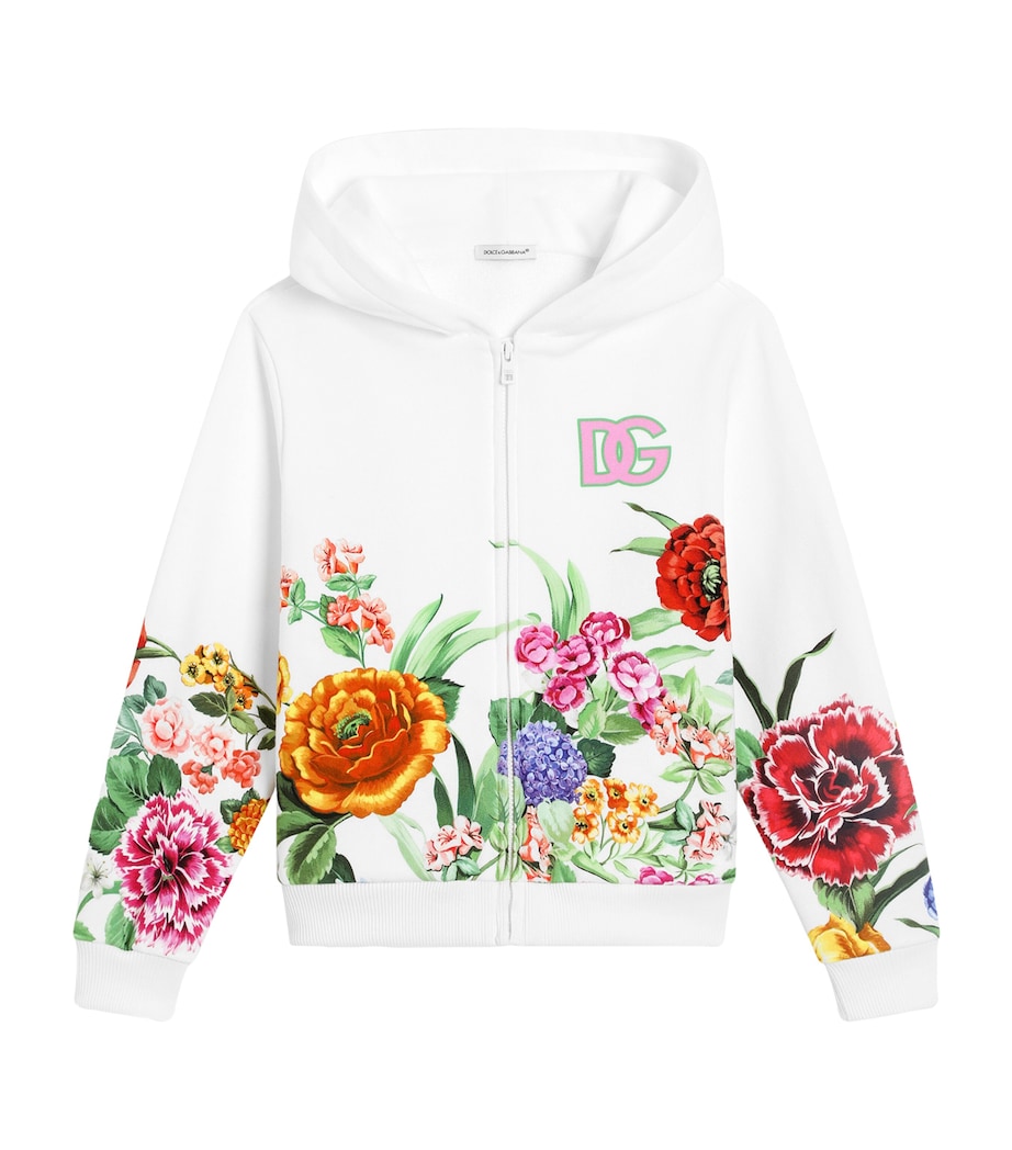Dolce & Gabbana Kids Cotton Floral Hoodie (8-12+ Years)
