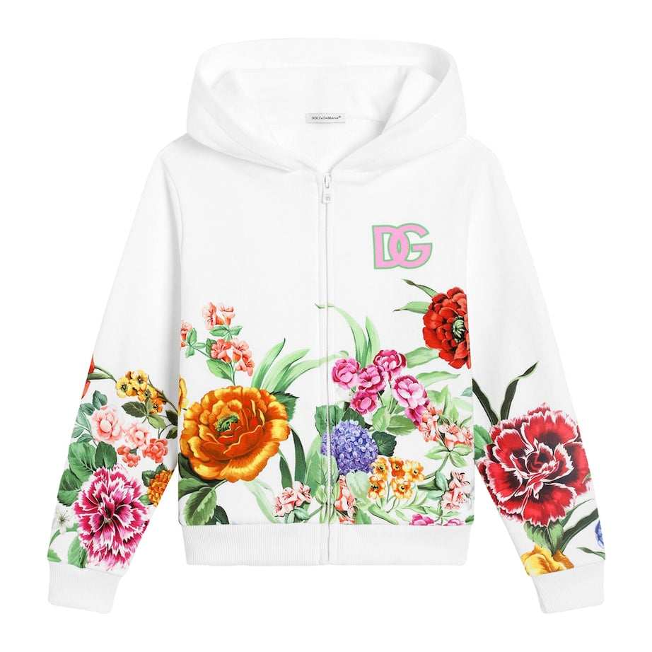 Dolce & Gabbana Kids Cotton Floral Hoodie (8-12+ Years)
