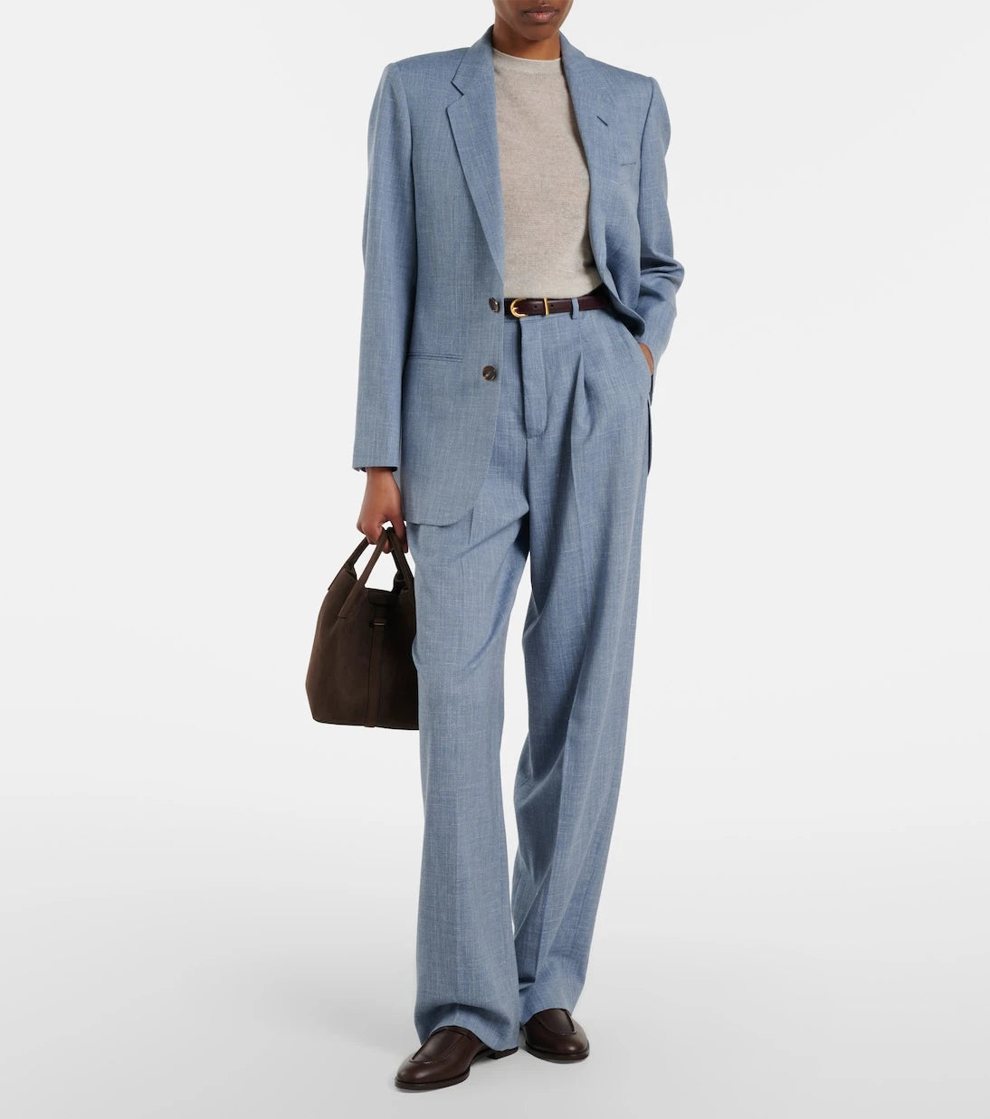 Loro Piana - Hector wool, silk, and linen wide-leg pants