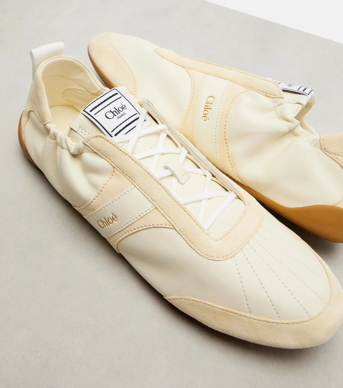 Chloé - Chloé Kick leather and suede sneakers