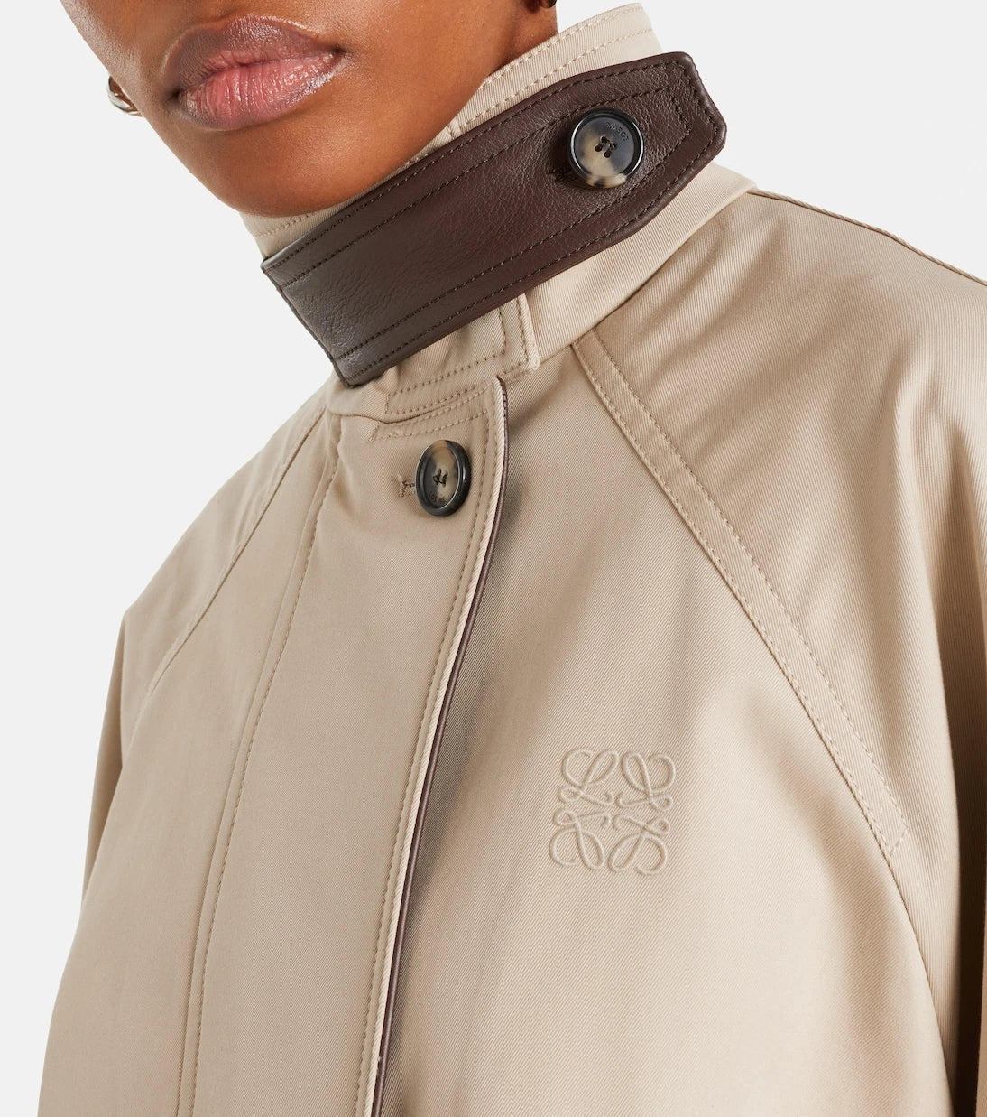 Loewe - Leather-trimmed cotton and silk jacket