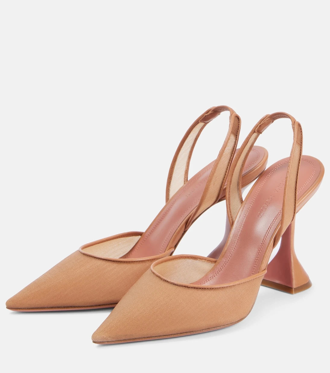 Amina Muaddi - Holli mesh slingback pumps
