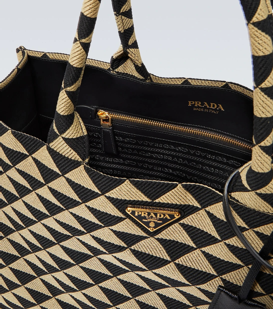 Prada - حقيبة يد توت سيمبول بتطريز جلدي