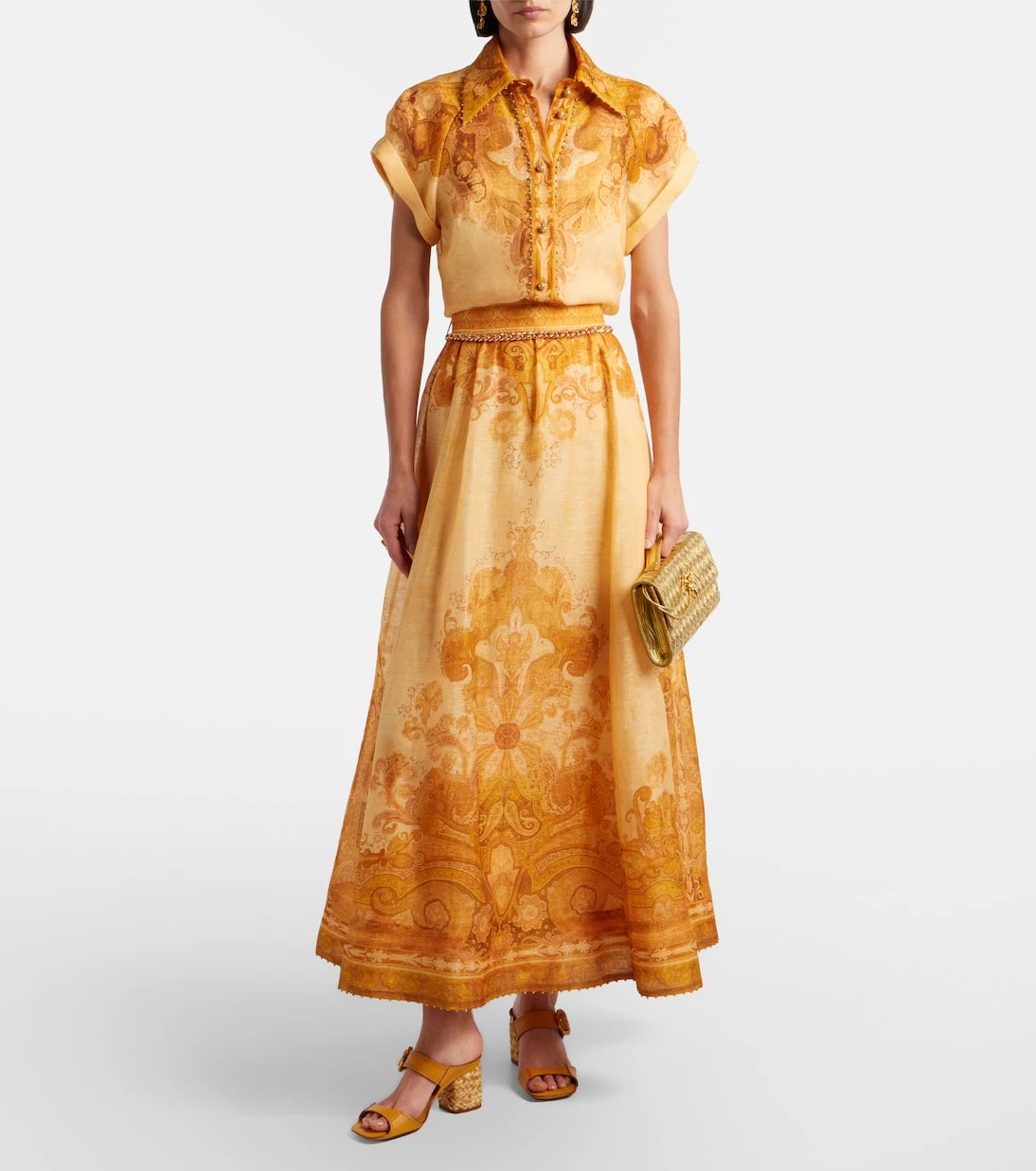 Zimmermann - Como paisley linen and silk maxi skirt