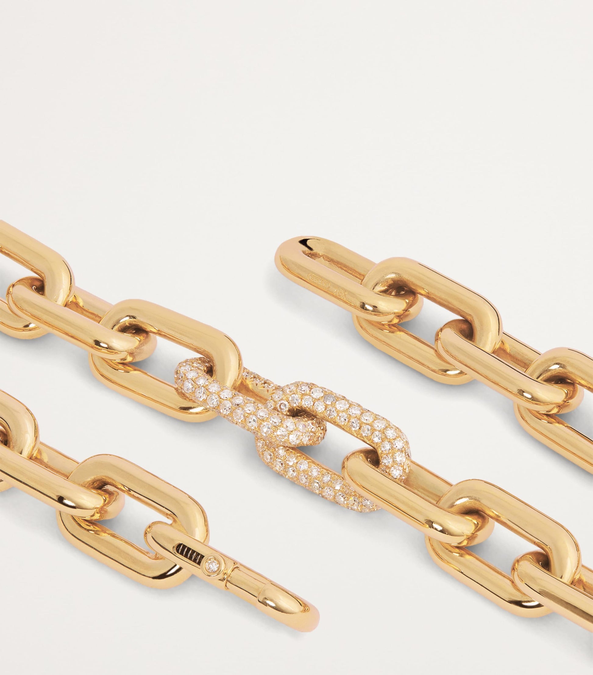 Yellow Gold and Diamond Pavé Link Necklace