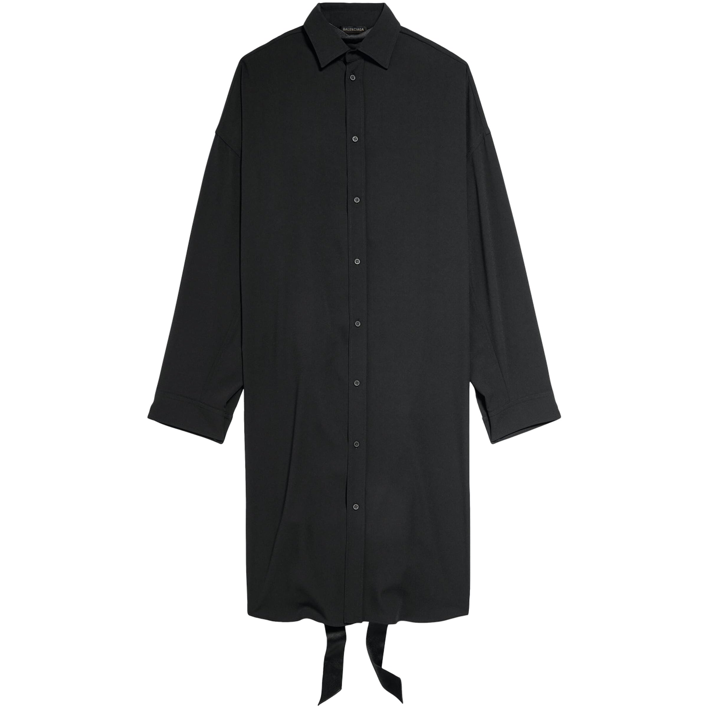 Balenciaga Black Lace-Up Shirt Dress