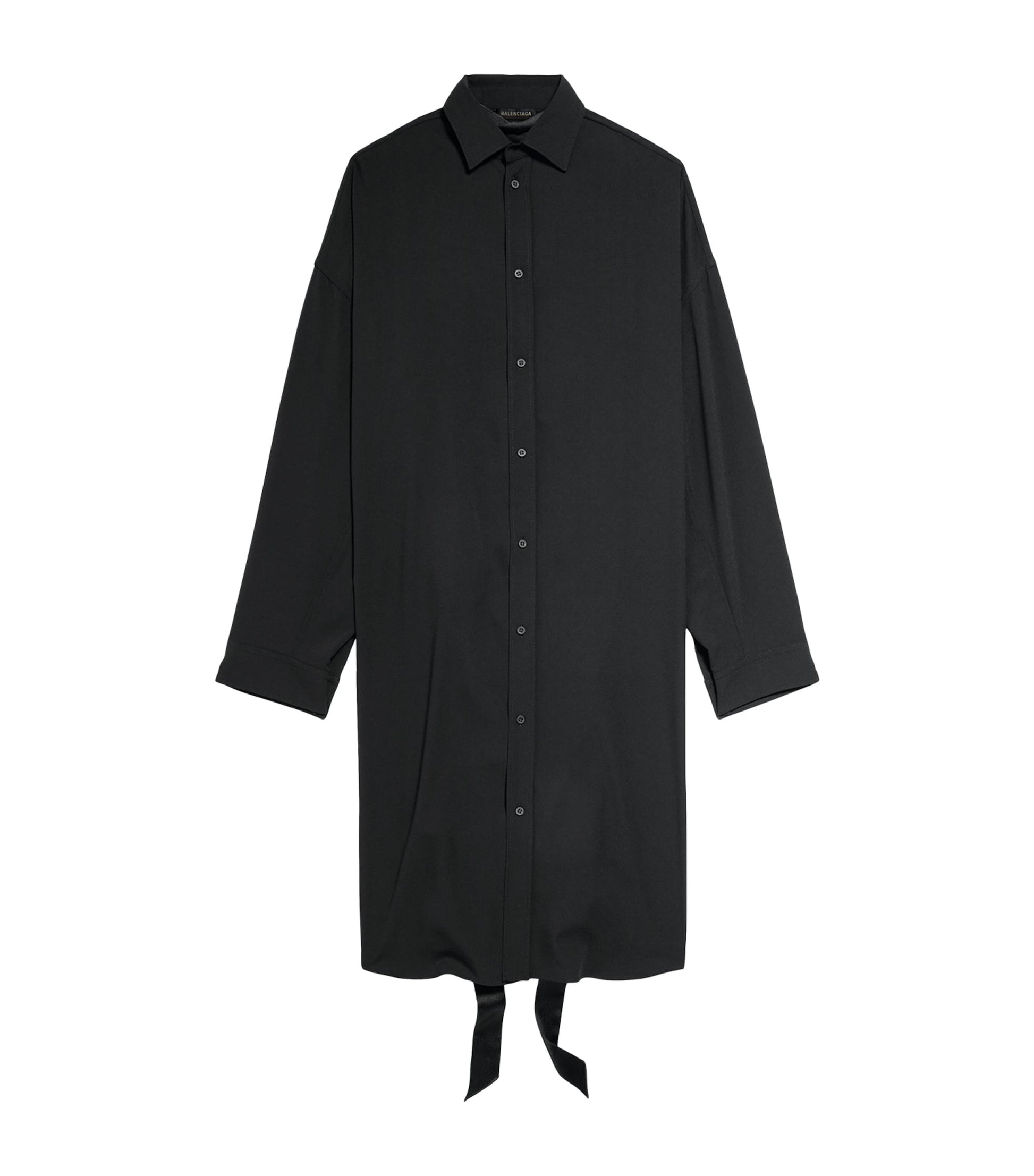 Balenciaga Black Lace-Up Shirt Dress