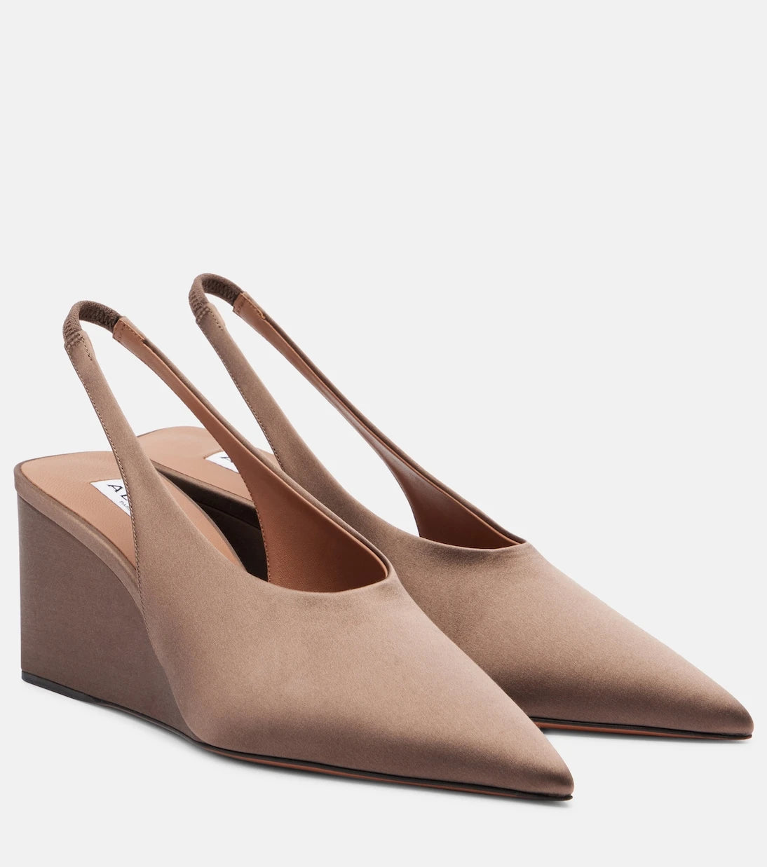 Alaïa - Cube 75 satin slingback wedges