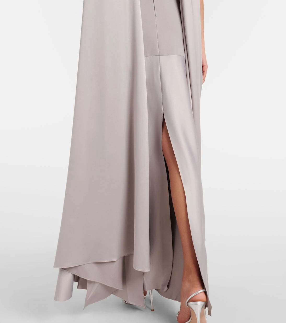 Solace London - Cece satin and crêpe gown