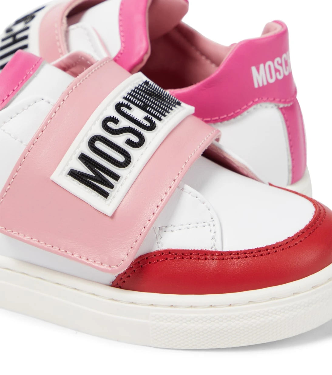Moschino Kids - أحذية رياضية جلدية بشعار