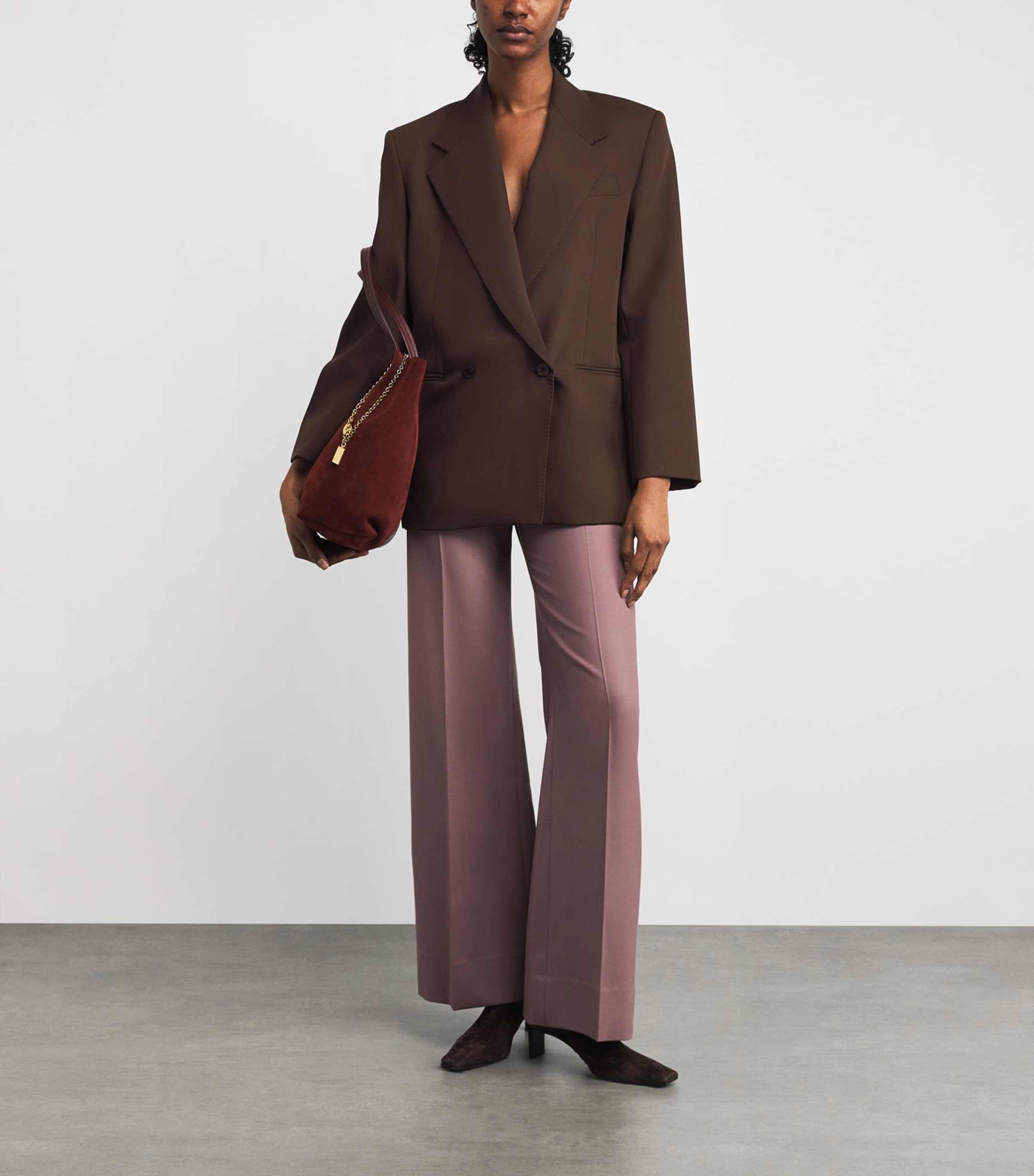Weekend Max Mara Brown x Giuliva Heritage Virgin Wool Twill Blazer