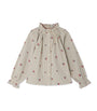 Cotton Embroidered Check Blouse (4-8 Years)