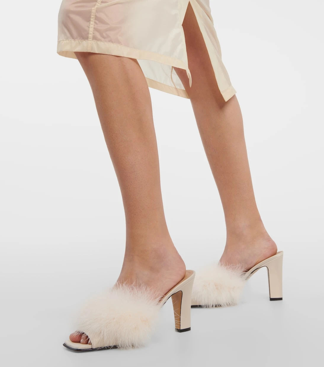 Maison Margiela - Feather-embellished mules
