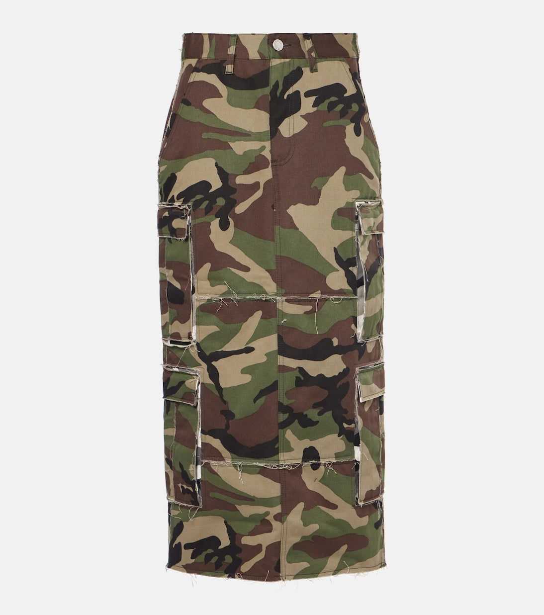Vetements - Camouflage cotton cargo midi skirt