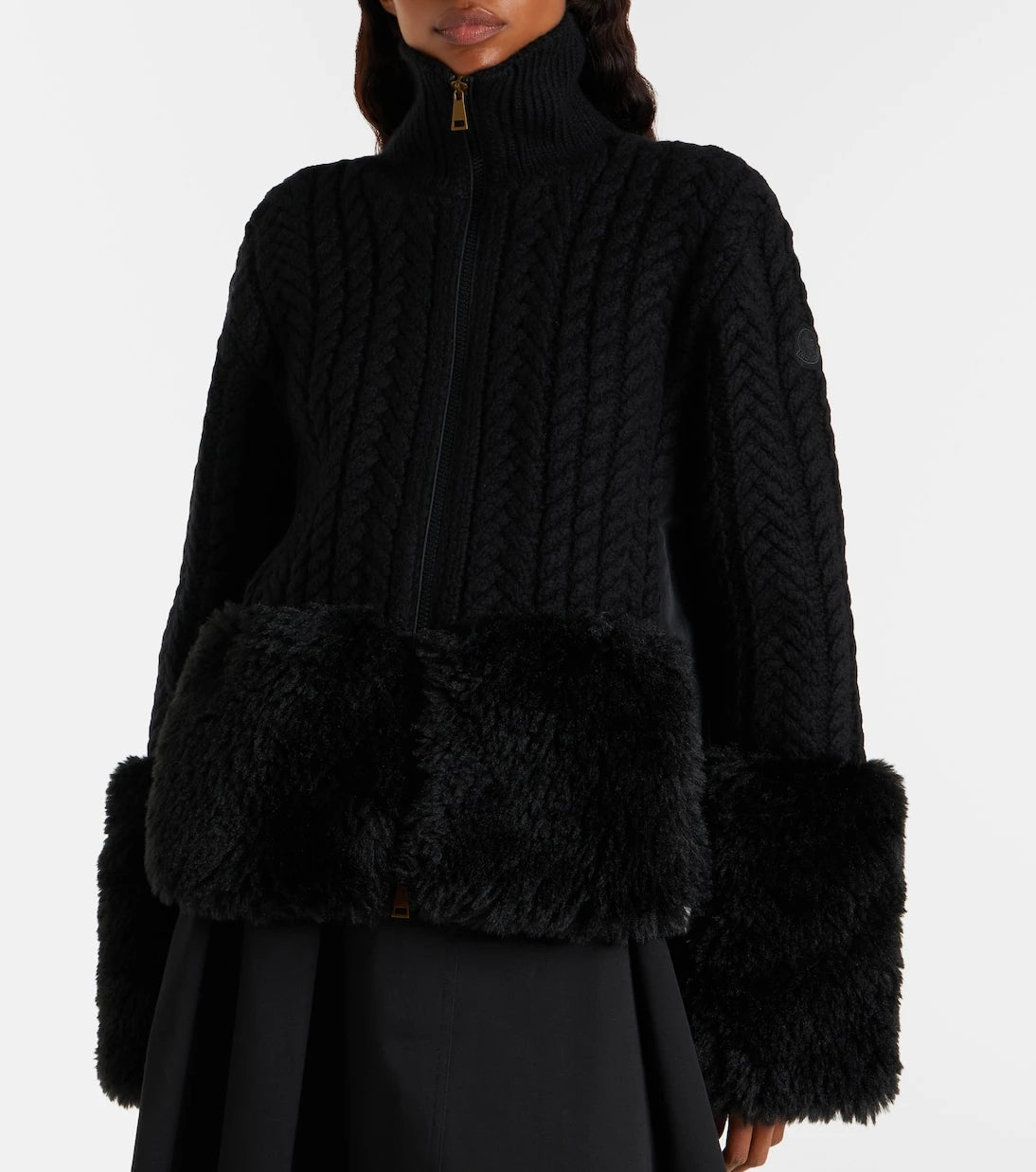 Moncler - Cable-knit wool-blend cardigan