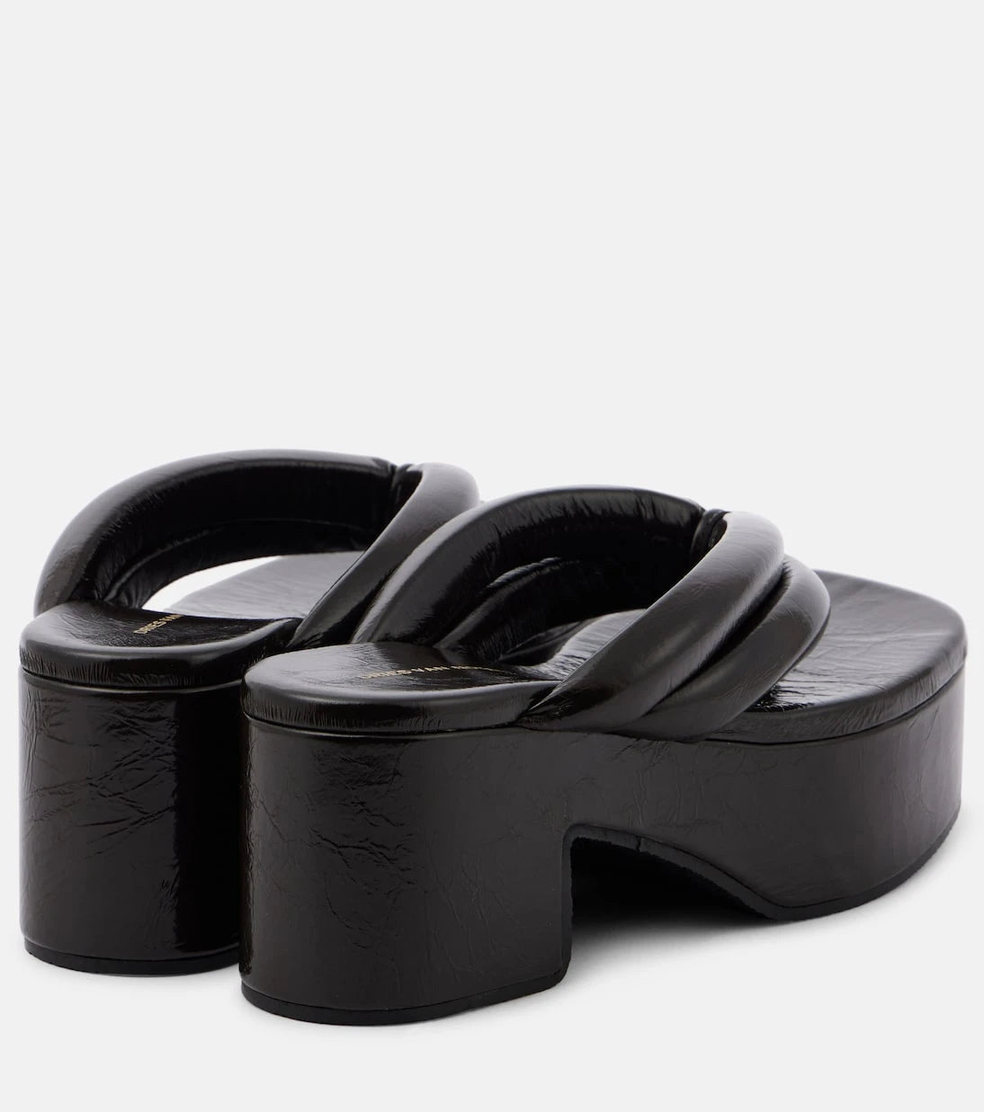 Dries Van Noten - Deri platform sandalet