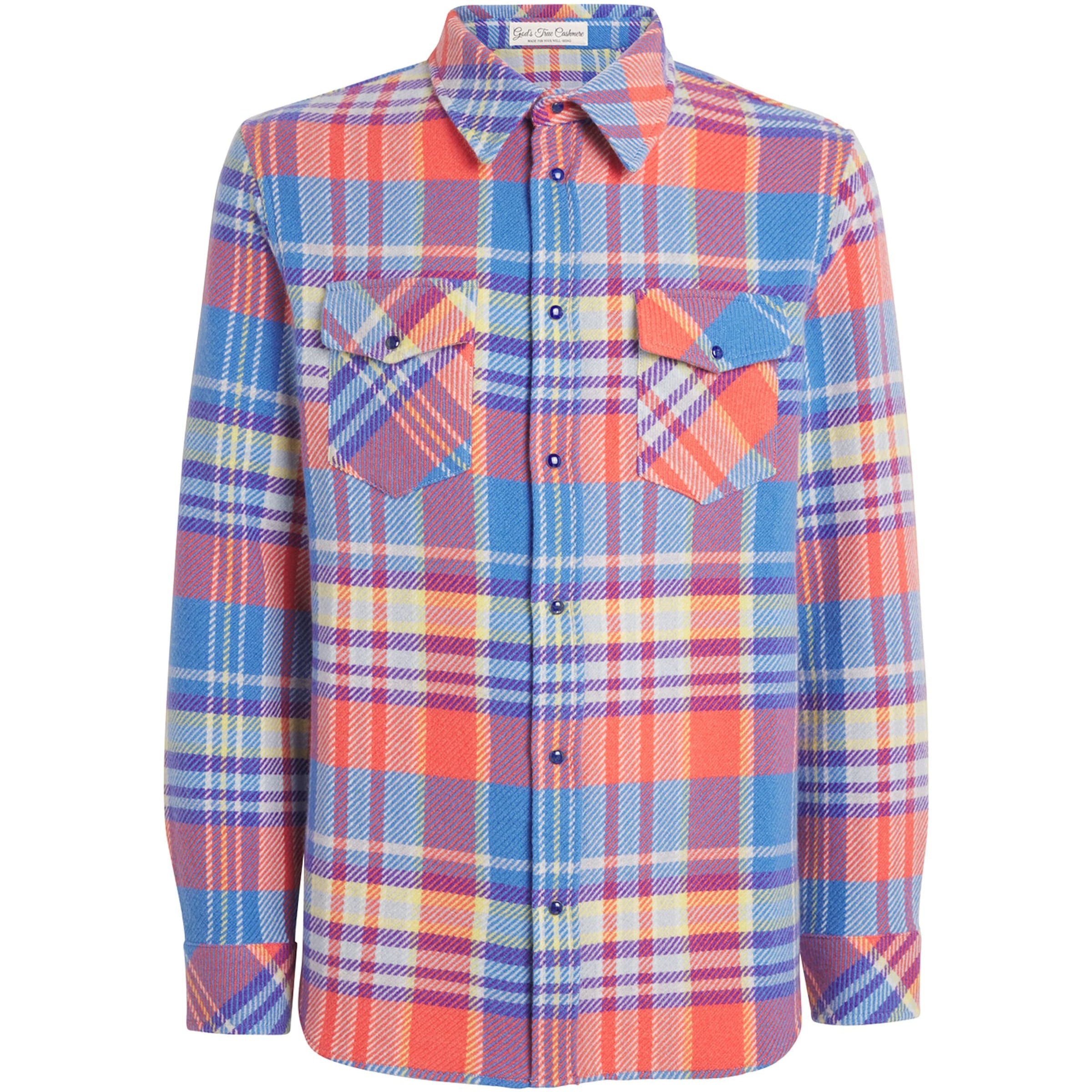 Unisex Cashmere and Lapis Lazuli Tartan Creator Shirt