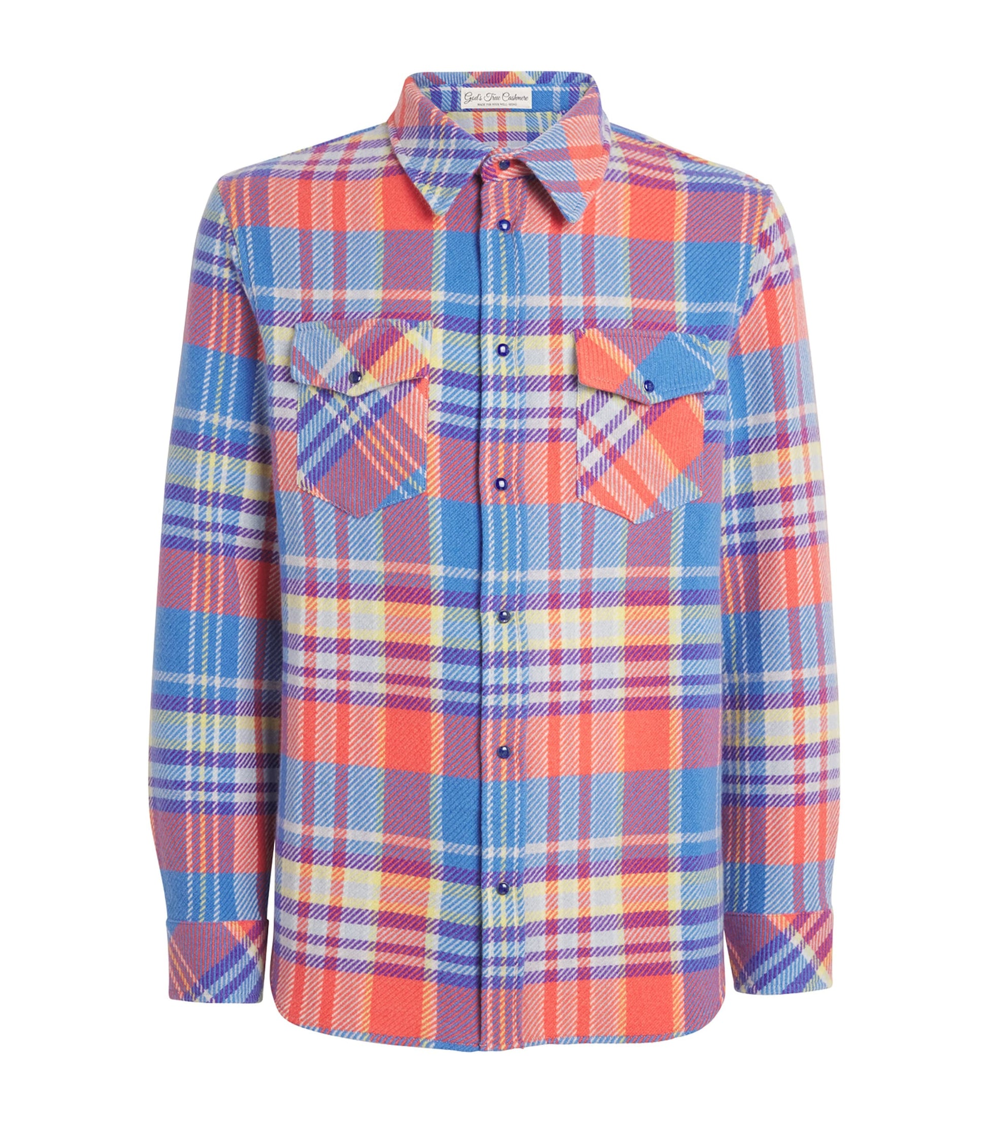 Unisex Cashmere and Lapis Lazuli Tartan Creator Shirt