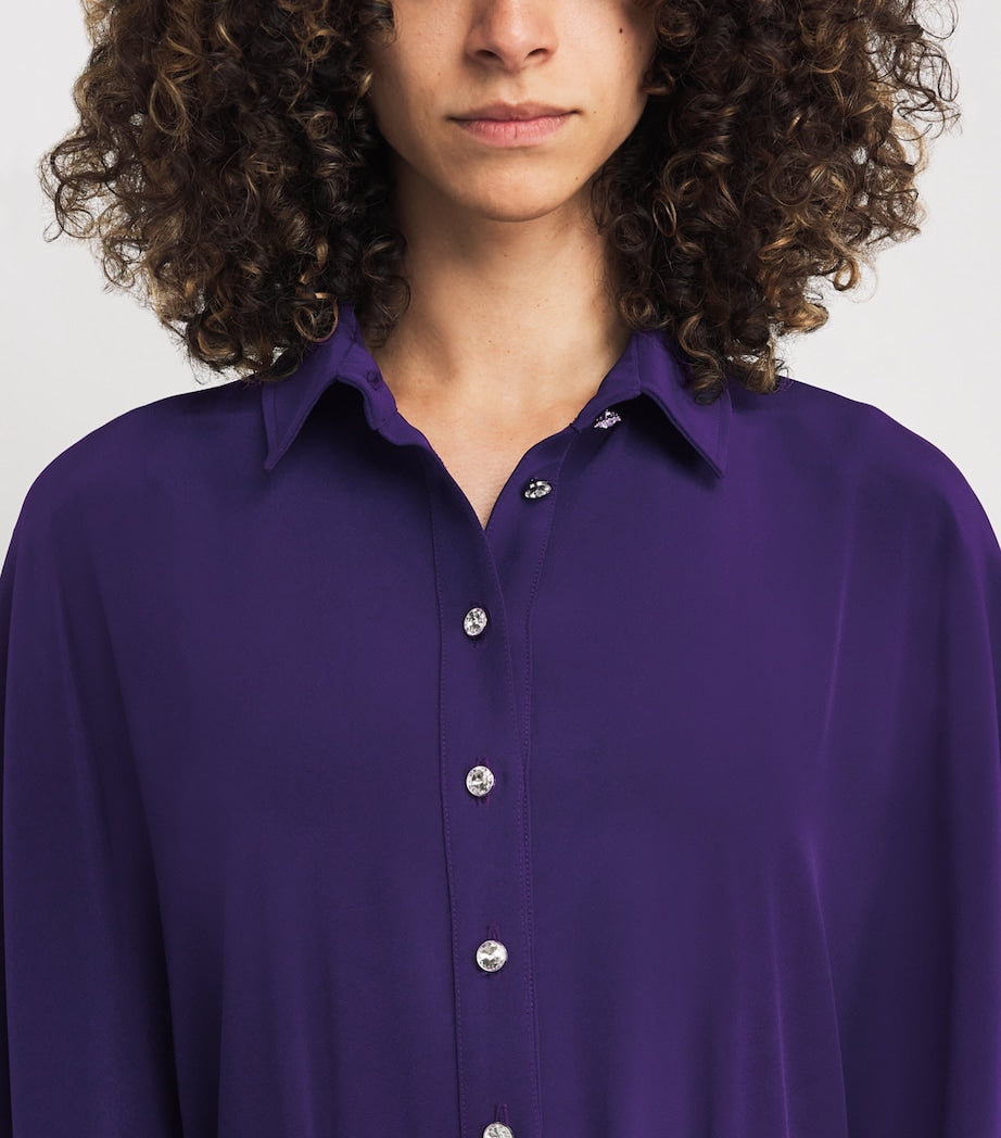 Purple Satin Kaftan Maxi Dress