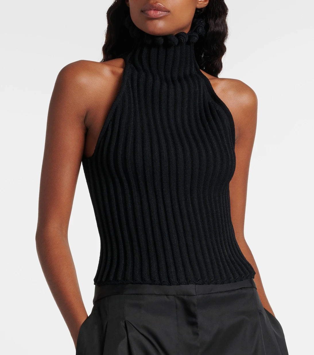 Alaïa - Ribbed-knit turtleneck top
