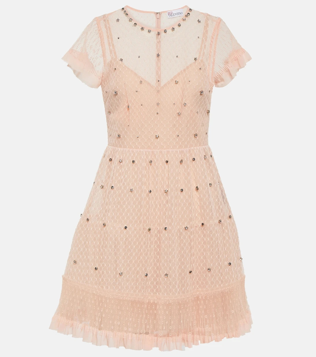 REDValentino - Embellished point d’esprit tulle minidress