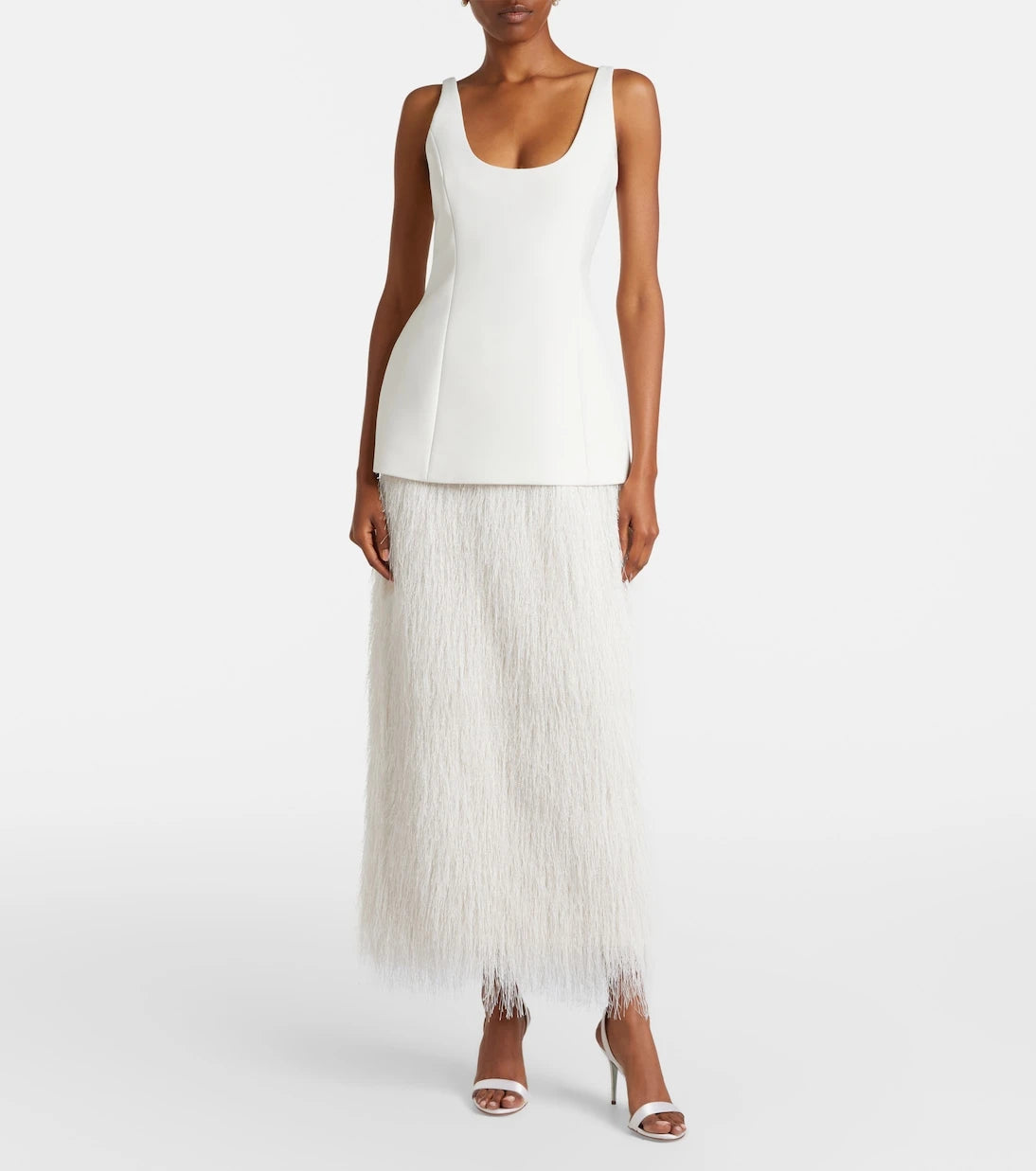 Róhe - Bridal fringed wool-blend gown
