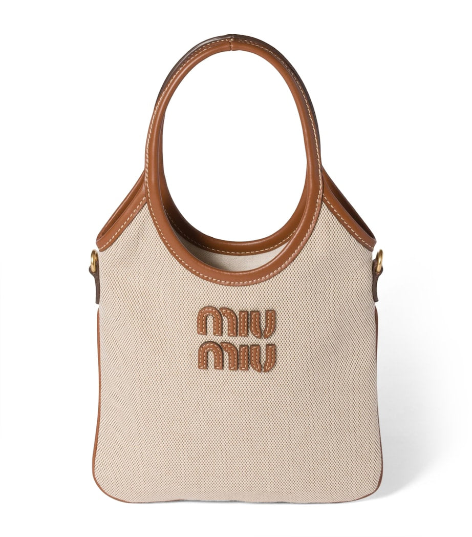 Neutral Canvas-Leather Ivy Tote Bag