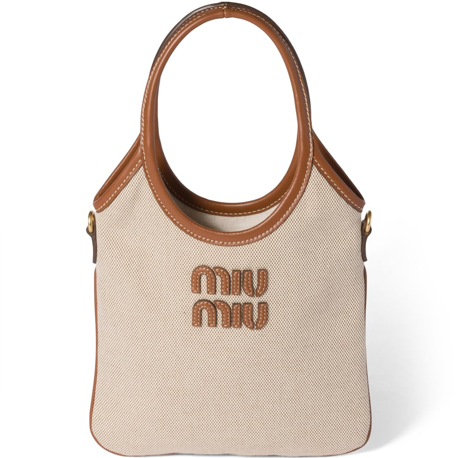 Neutral Canvas-Leather Ivy Tote Bag