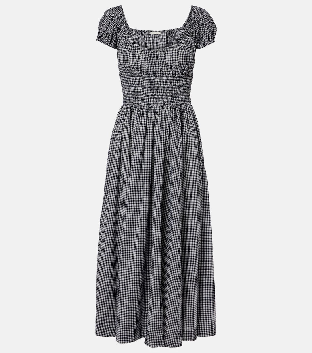 Dôen - Quinley gathered gingham cotton midi dress