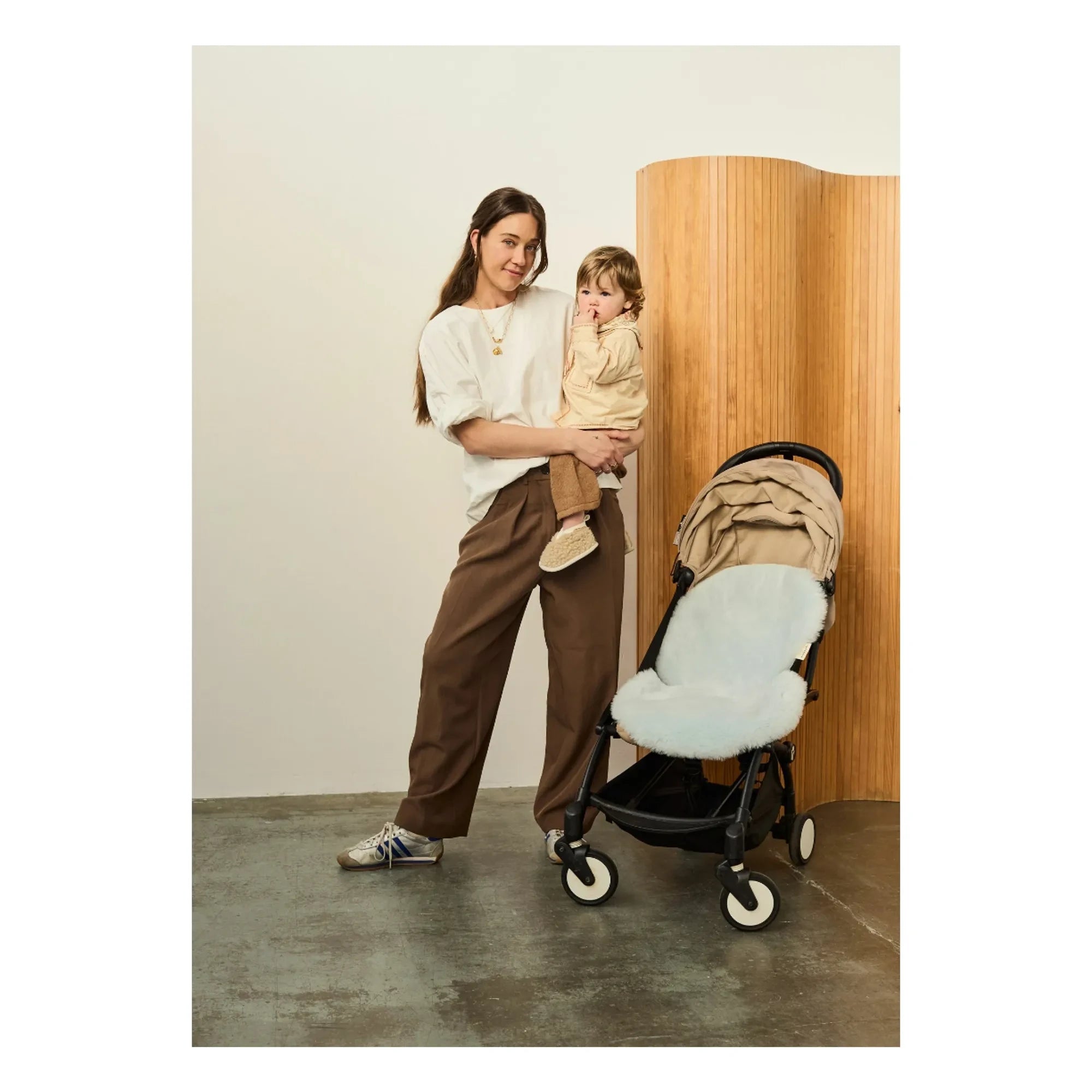 BINIBAMBA - Sheepskin for stroller and bassinet - 68x44 cm | Blue
