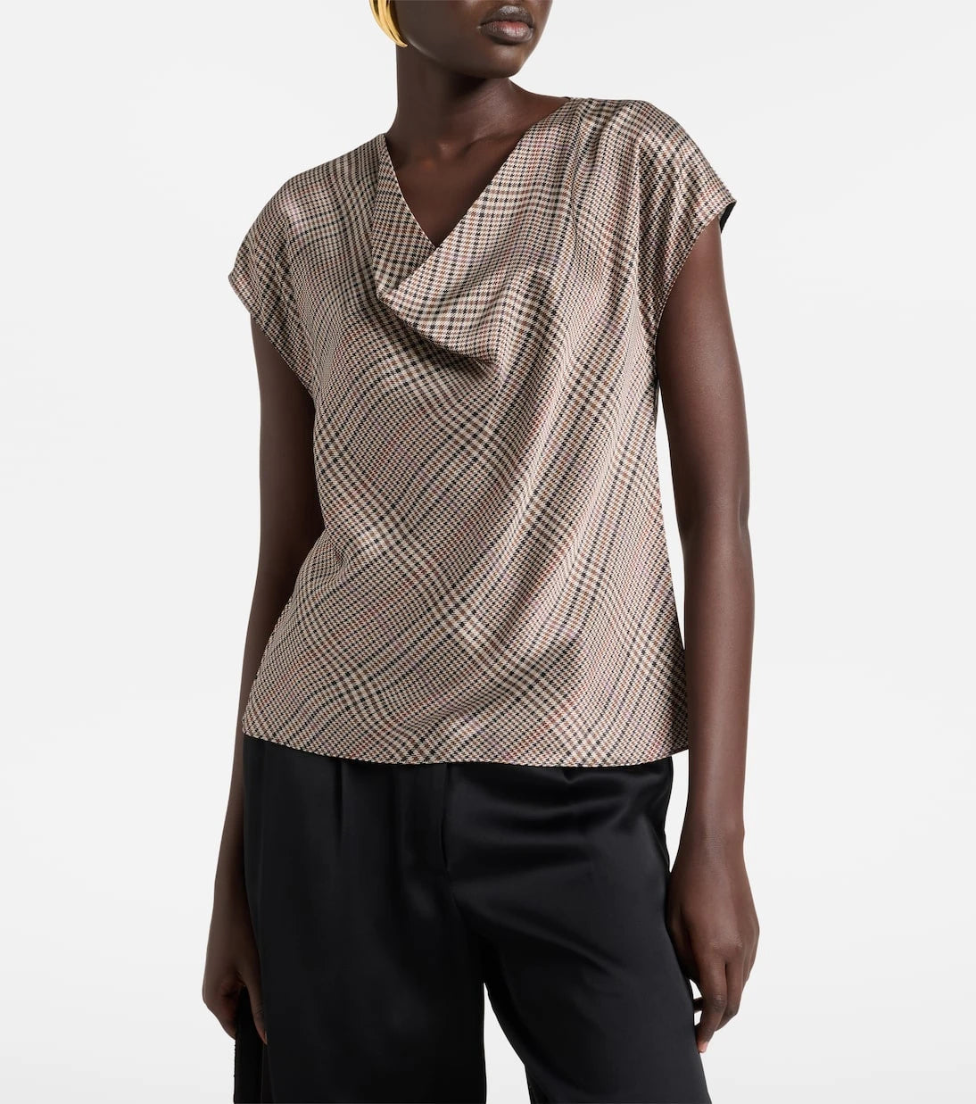 Vince - Houndstooth silk top