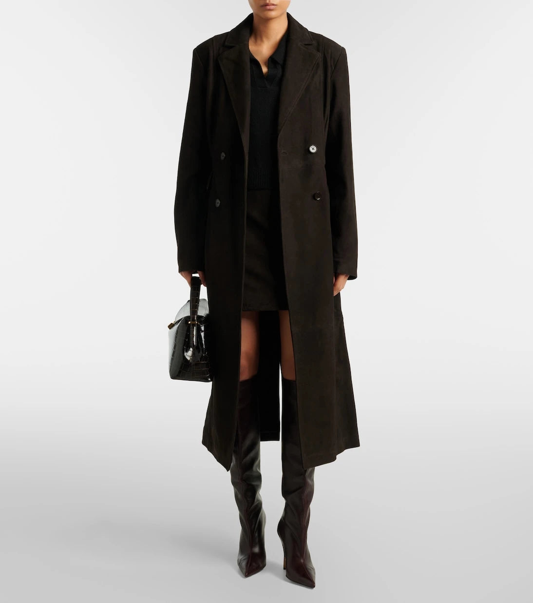 Rotate - Double-breasted suede coat