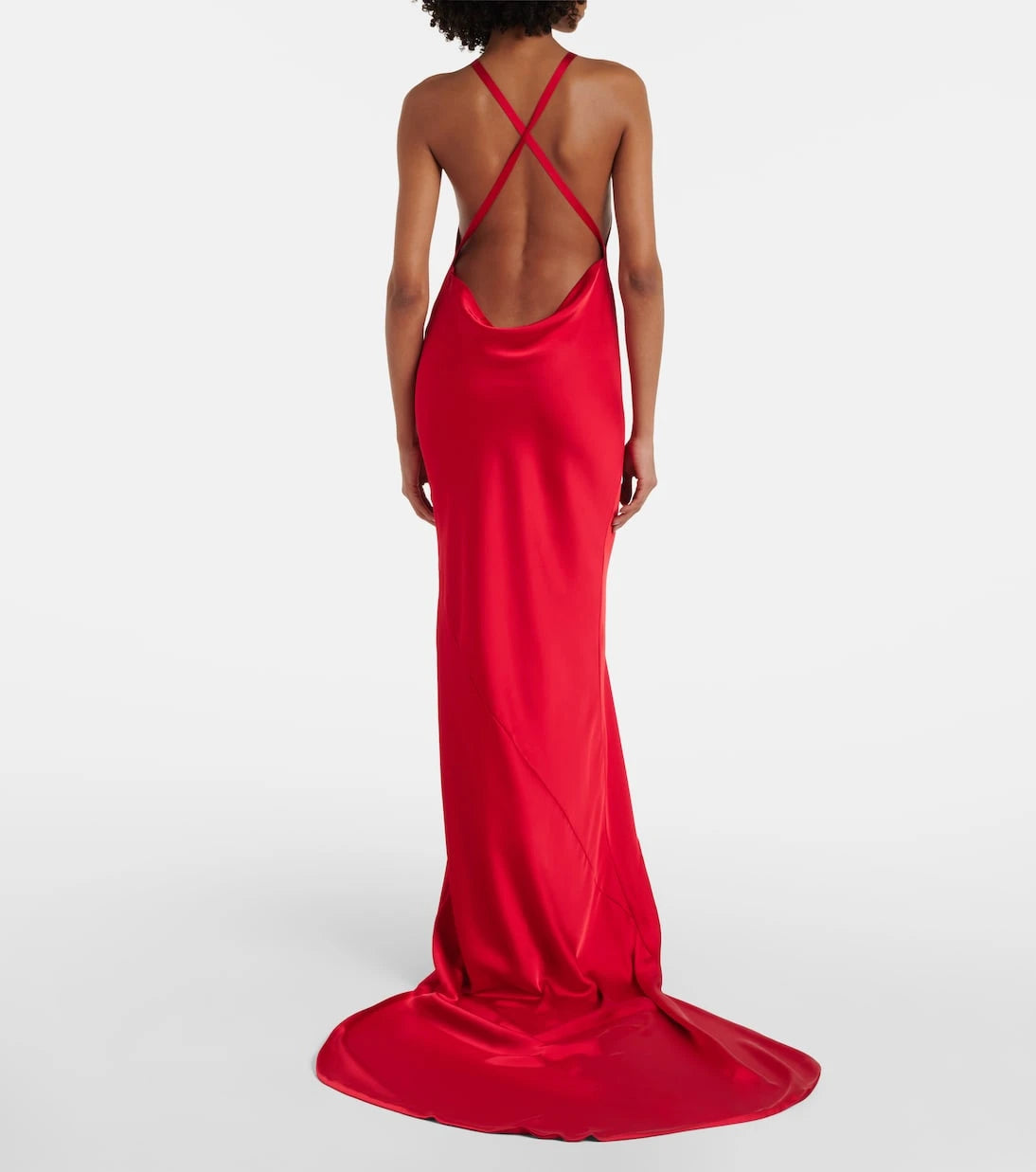 Norma Kamali - Open-back satin gown