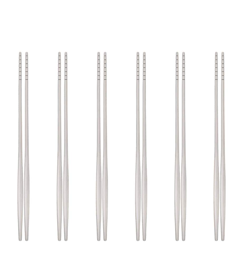Set of 6 Stainless Steel Natura Chopsticks