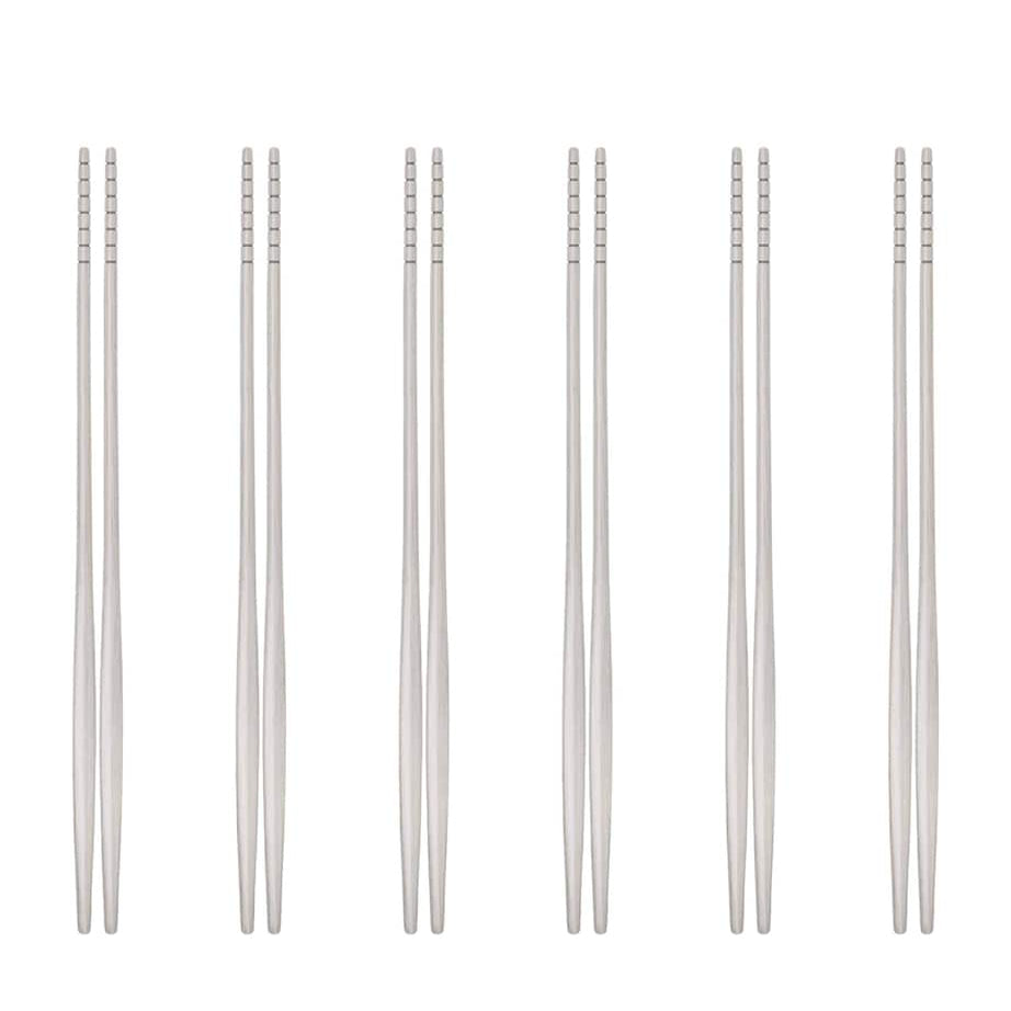 Set of 6 Stainless Steel Natura Chopsticks