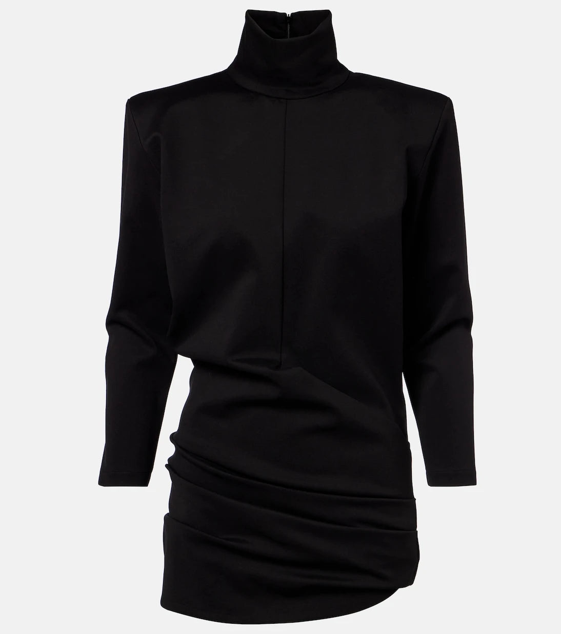 The Attico - Draped turtleneck jersey minidress