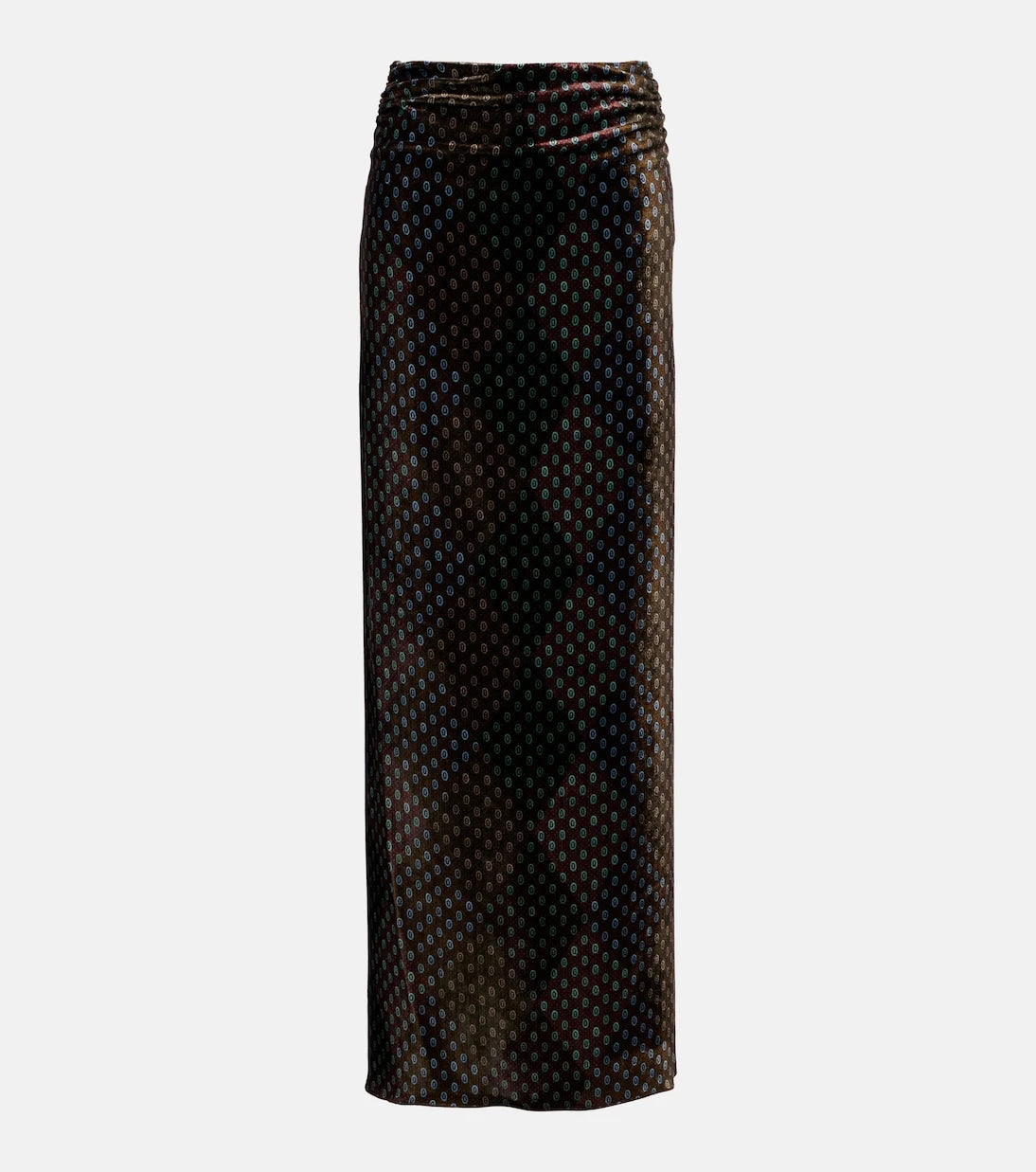 Dries Van Noten - Printed satin maxi skirt